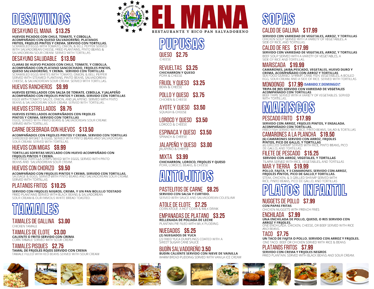 Restaurante El Mana Menu - Image 1
